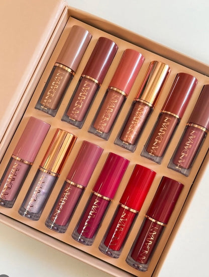 12-Piece Velvet Matte Liquid Lipstick Set with waterproof, long-lasting, non-sticky formula in stunning nude shades. Quick-drying with up to 24-hour stay, ideal for daily use or as a makeup gift for women. (2.5ML X 12)
