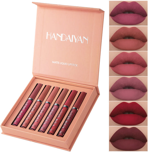 6-Piece Velvet Matte Liquid Lipstick Set with a waterproof, long-lasting, non-sticky formula in stunning nude shades. Quick-drying with up to 24-hour stay, ideal for daily use or as a makeup gift for women, Combo Pack (6 x 2.5ML each).