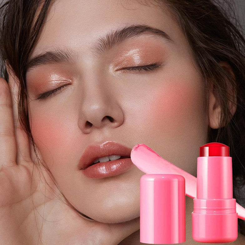 4 Colors Jelly Blush Stick Lip Balm Eyeshadow 3-in-1 Multi-Use Matte Blush Moisturize Brighten Lip Gloss Multi-Use Blush Makeup
