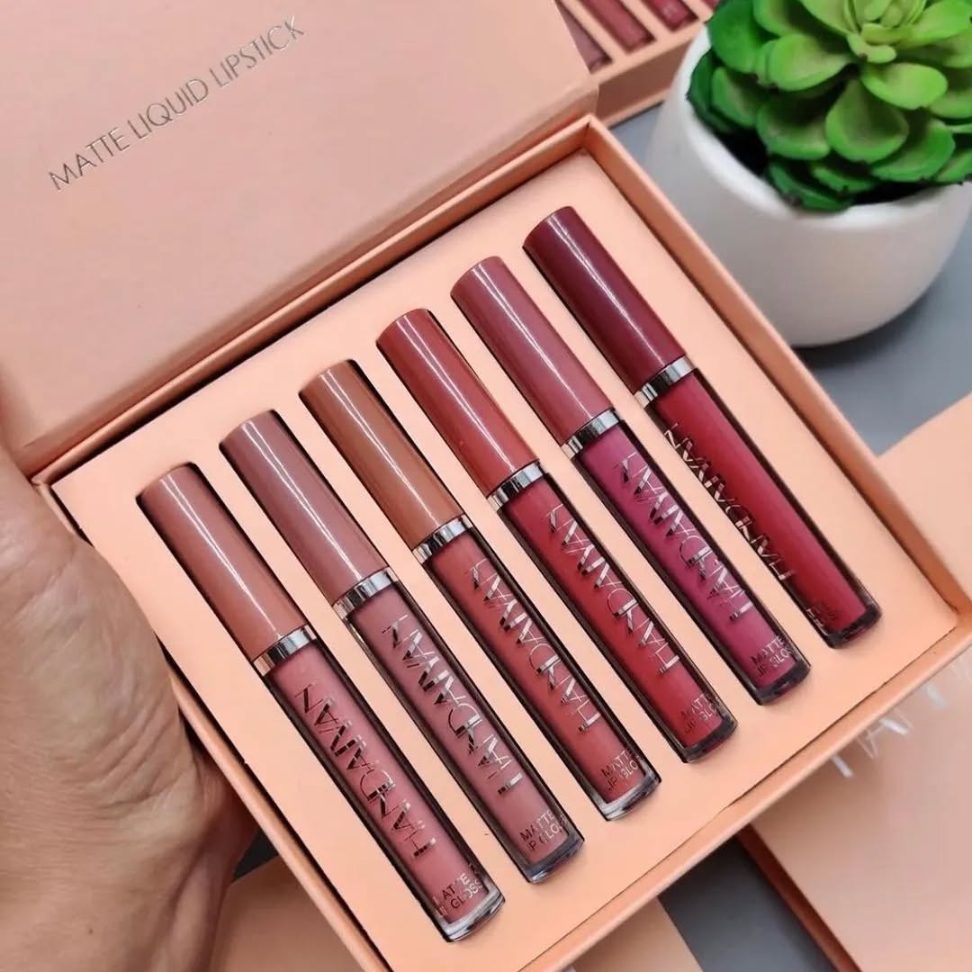 6-Piece Velvet Matte Liquid Lipstick Set with a waterproof, long-lasting, non-sticky formula in stunning nude shades. Quick-drying with up to 24-hour stay, ideal for daily use or as a makeup gift for women, Combo Pack (6 x 2.5ML each).