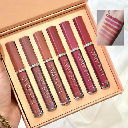 6-Piece Velvet Matte Liquid Lipstick Set with a waterproof, long-lasting, non-sticky formula in stunning nude shades. Quick-drying with up to 24-hour stay, ideal for daily use or as a makeup gift for women, Combo Pack (6 x 2.5ML each).