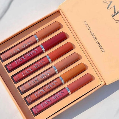 6-Piece Velvet Matte Liquid Lipstick Set with a waterproof, long-lasting, non-sticky formula in stunning nude shades. Quick-drying with up to 24-hour stay, ideal for daily use or as a makeup gift for women, Combo Pack (6 x 2.5ML each).