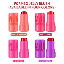 4 Colors Jelly Blush Stick Lip Balm Eyeshadow 3-in-1 Multi-Use Matte Blush Moisturize Brighten Lip Gloss Multi-Use Blush Makeup