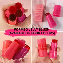 4 Colors Jelly Blush Stick Lip Balm Eyeshadow 3-in-1 Multi-Use Matte Blush Moisturize Brighten Lip Gloss Multi-Use Blush Makeup