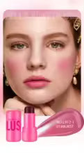4 Colors Jelly Blush Stick Lip Balm Eyeshadow 3-in-1 Multi-Use Matte Blush Moisturize Brighten Lip Gloss Multi-Use Blush Makeup