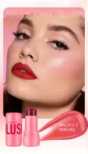 4 Colors Jelly Blush Stick Lip Balm Eyeshadow 3-in-1 Multi-Use Matte Blush Moisturize Brighten Lip Gloss Multi-Use Blush Makeup