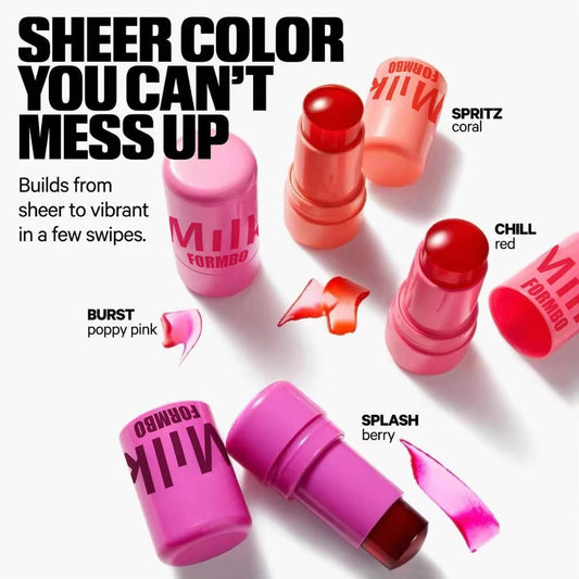 4 Colors Jelly Blush Stick Lip Balm Eyeshadow 3-in-1 Multi-Use Matte Blush Moisturize Brighten Lip Gloss Multi-Use Blush Makeup