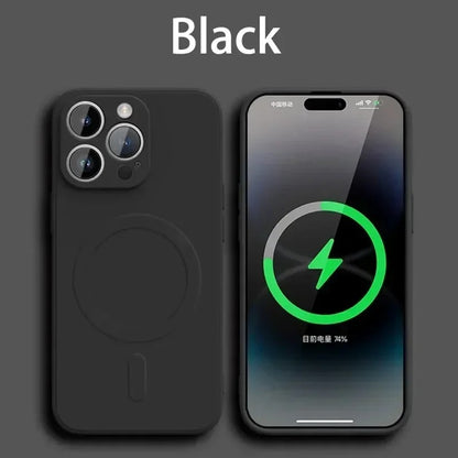 Luxury Liquid Silicone For Magsafe Case For iPhone 17 Air 16 Plus 15 14 13 12 Pro Max 17Pro Wireless Charging Skin Smooth Cover.
