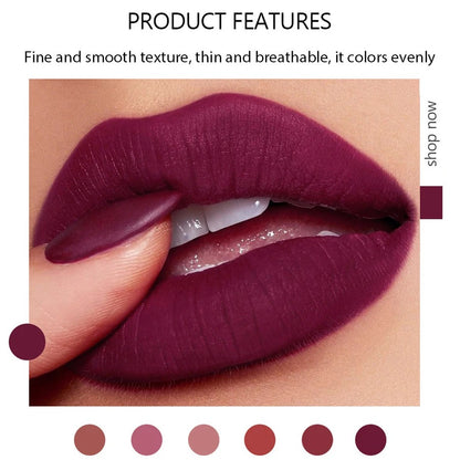 Handaiyan Matte Lipstick Set of 6 – Long Lasting Velvet Lip Gloss, Highly Pigmented, Hydrating, Non-Stick Cup Lip Stain in Peach, Pink & Nude Shades for Women & Girls