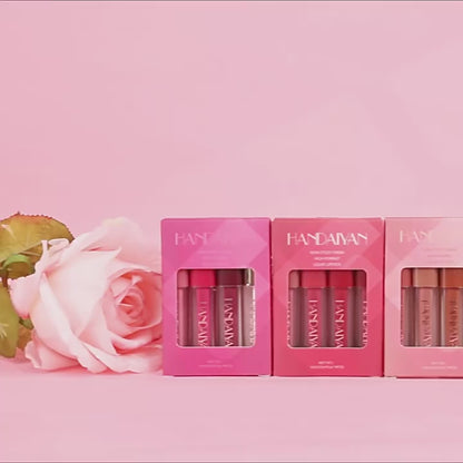 6-Piece Velvet Matte Liquid Lipstick Set with a waterproof, long-lasting, non-sticky formula in stunning nude shades. Quick-drying with up to 24-hour stay, ideal for daily use or as a makeup gift for women, Combo Pack (6 × 2.5ML each).