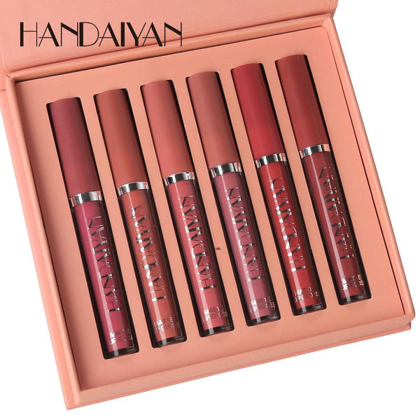 6-Piece Velvet Matte Liquid Lipstick Set with a waterproof, long-lasting, non-sticky formula in stunning nude shades. Quick-drying with up to 24-hour stay, ideal for daily use or as a makeup gift for women, Combo Pack (6 x 2.5ML each).