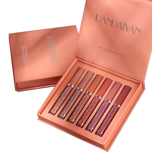 6-Piece Velvet Matte Liquid Lipstick Set with a waterproof, long-lasting, non-sticky formula in stunning nude shades. Quick-drying with up to 24-hour stay, ideal for daily use or as a makeup gift for women, Combo Pack (6 x 2.5ML each).