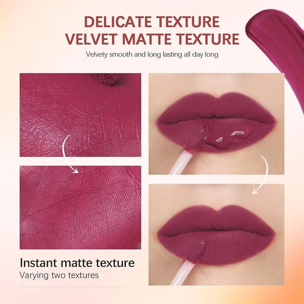 6-Piece Velvet Matte Liquid Lipstick Set with a waterproof, long-lasting, non-sticky formula in stunning nude shades. Quick-drying with up to 24-hour stay, ideal for daily use or as a makeup gift for women, Combo Pack (6 x 2.5ML each).