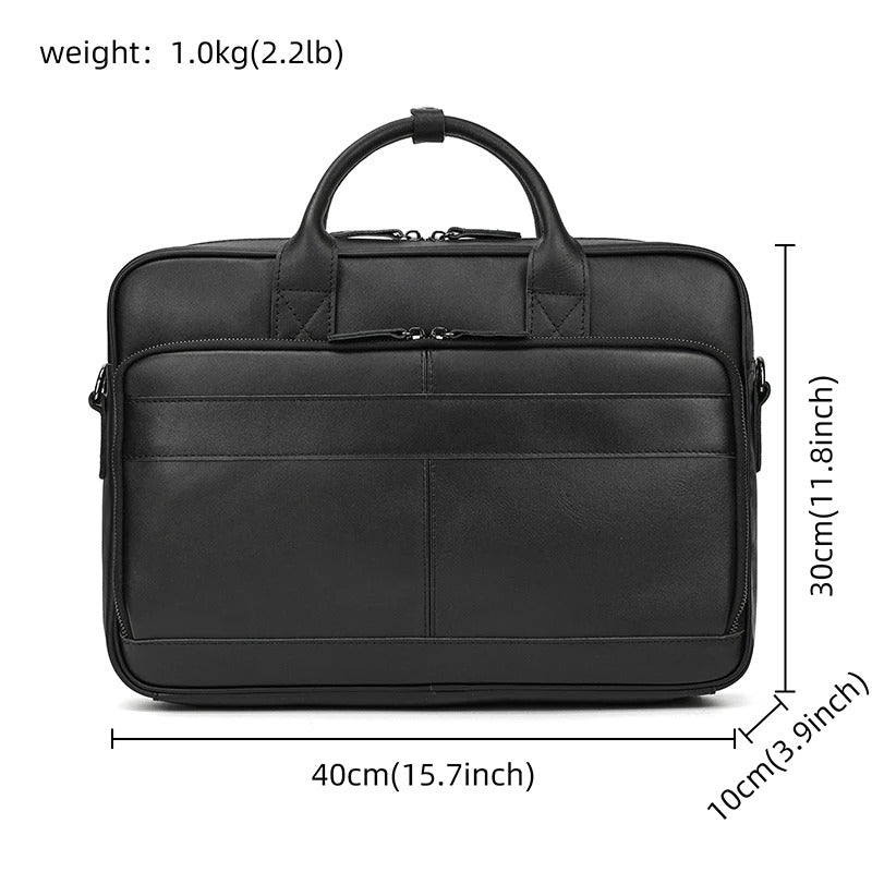 Premium 100% Genuine Cowhide Leather Unisex Briefcase – Handmade 16" Inch Vintage Executive Laptop, MacBook, Business & Office Shoulder Bag – Stylish, Durable & Perfect for Professionals.