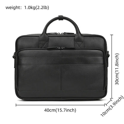 Premium 100% Genuine Cowhide Leather Unisex Briefcase – Handmade 16" Inch Vintage Executive Laptop, MacBook, Business & Office Shoulder Bag – Stylish, Durable & Perfect for Professionals.